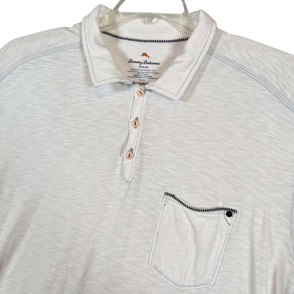 Tommy Bahama Jeans Island Modern Fit Polo Shirt Mens XL Pocket Casual